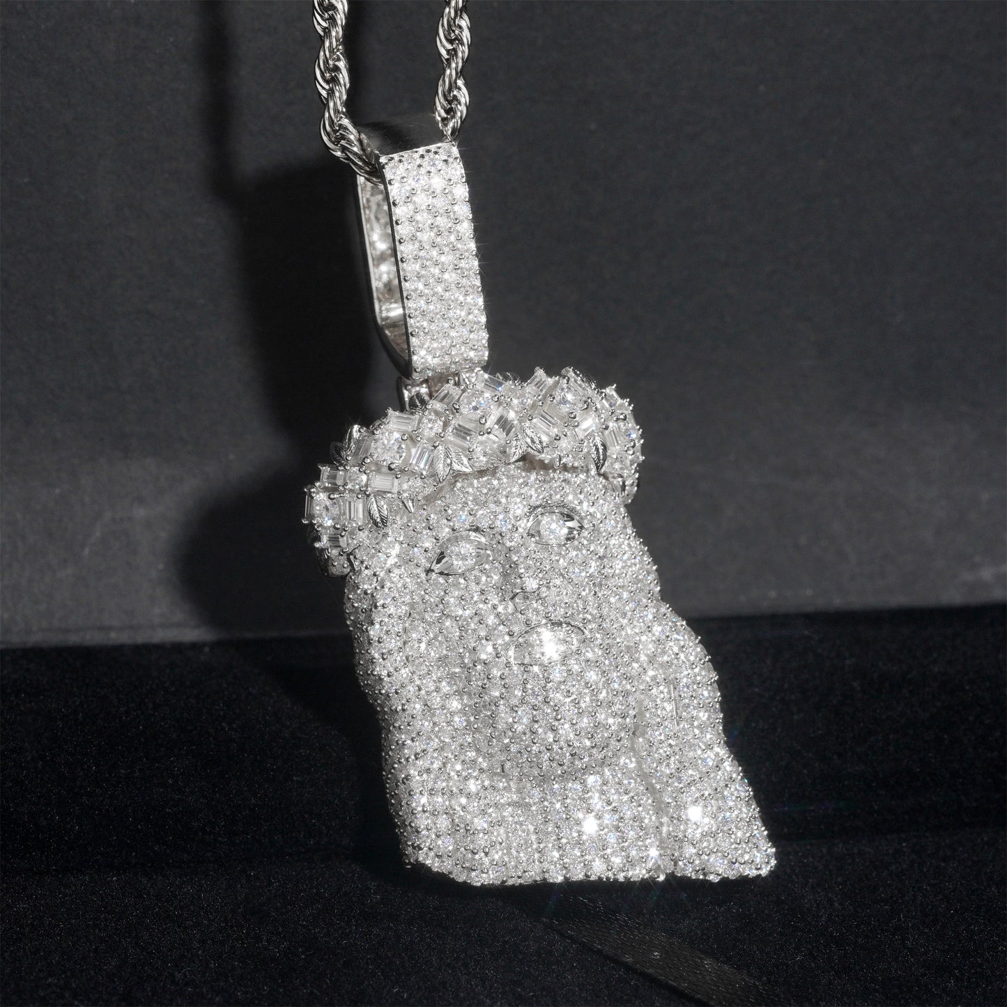 Moissanite Jesus Pendant 14K Gold