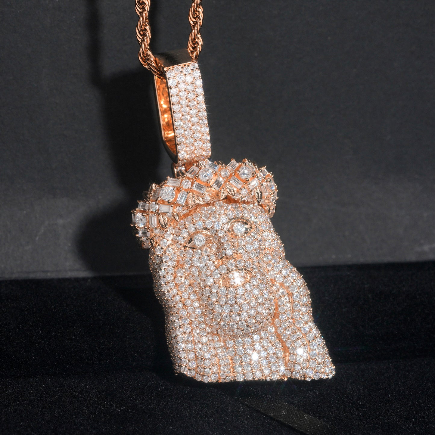 Moissanite Jesus Pendant 14K Gold