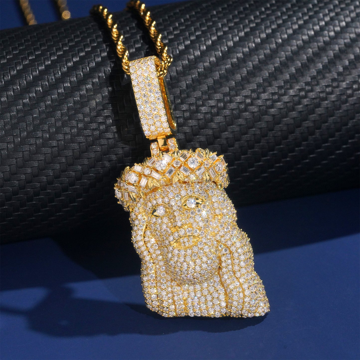 Moissanite Jesus Pendant 14K Gold