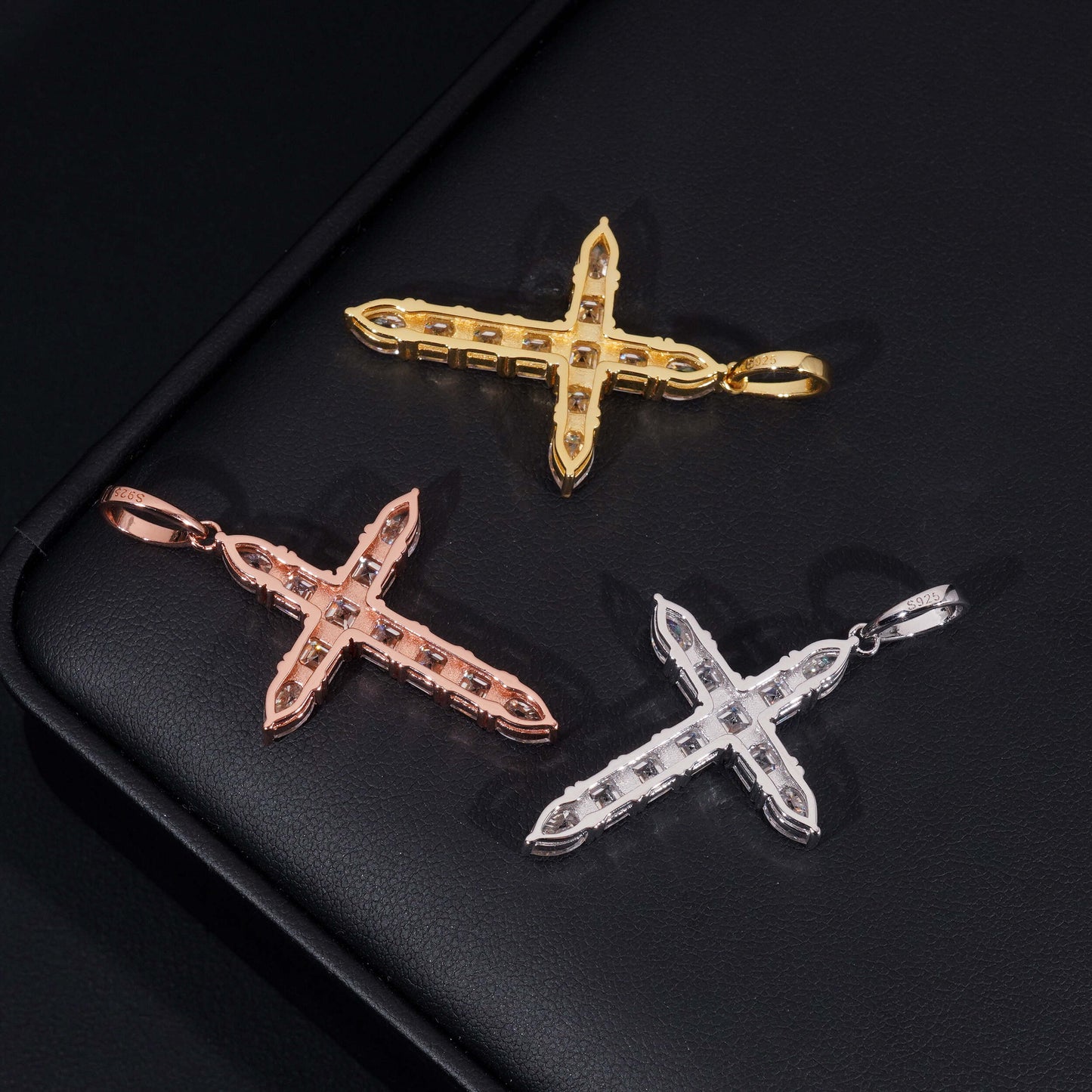 Moissanite Ascension Cross Pendant 14K Gold