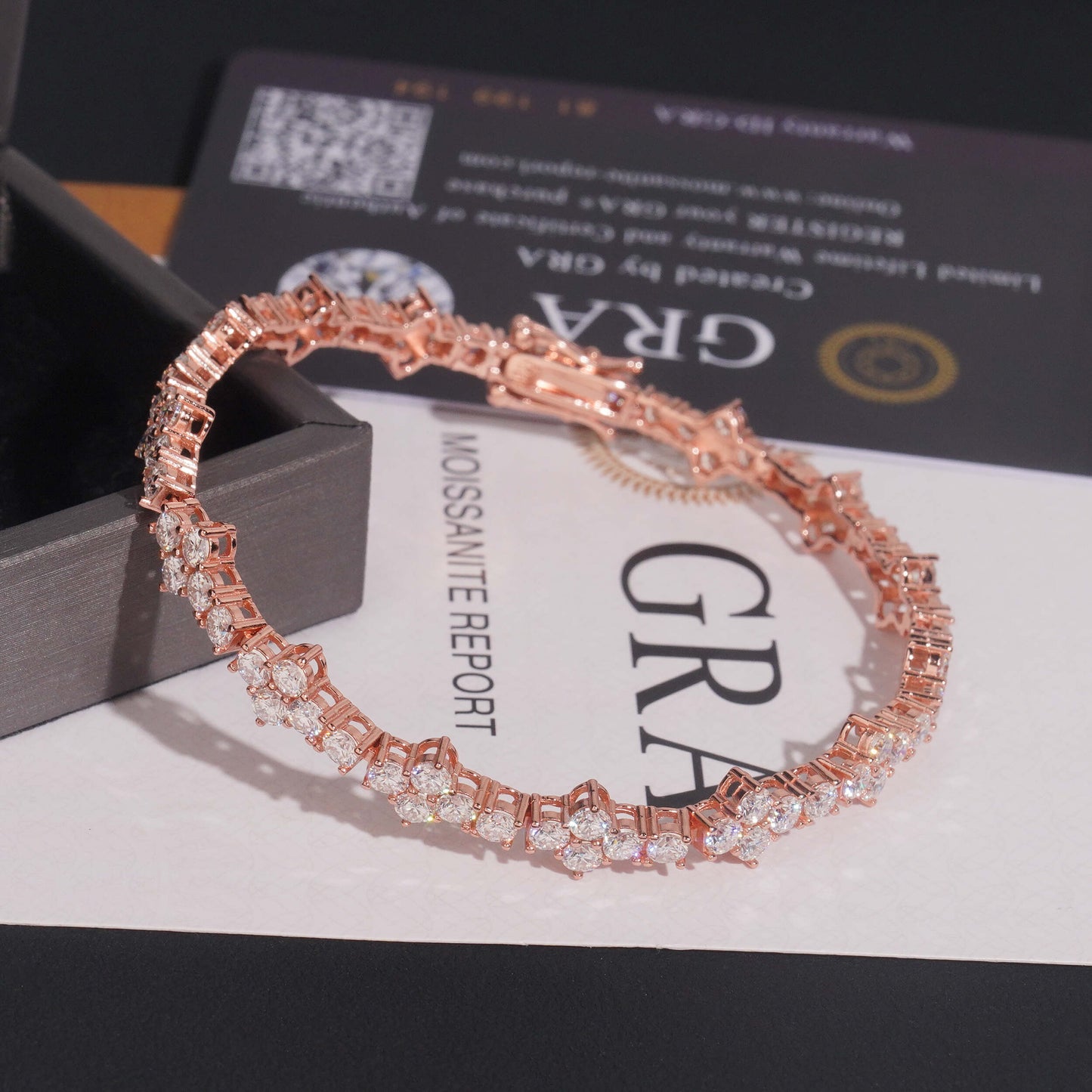 Moissanite Rosecomb Bracelet 14K Gold