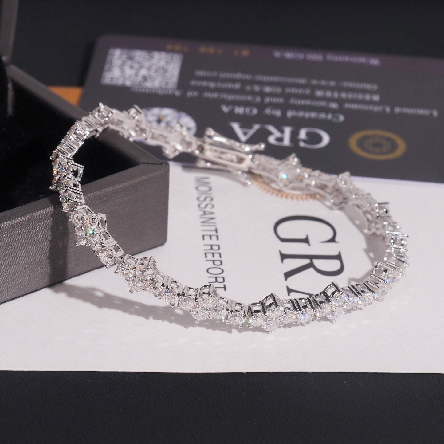 Moissanite Rosecomb Bracelet 14K Gold