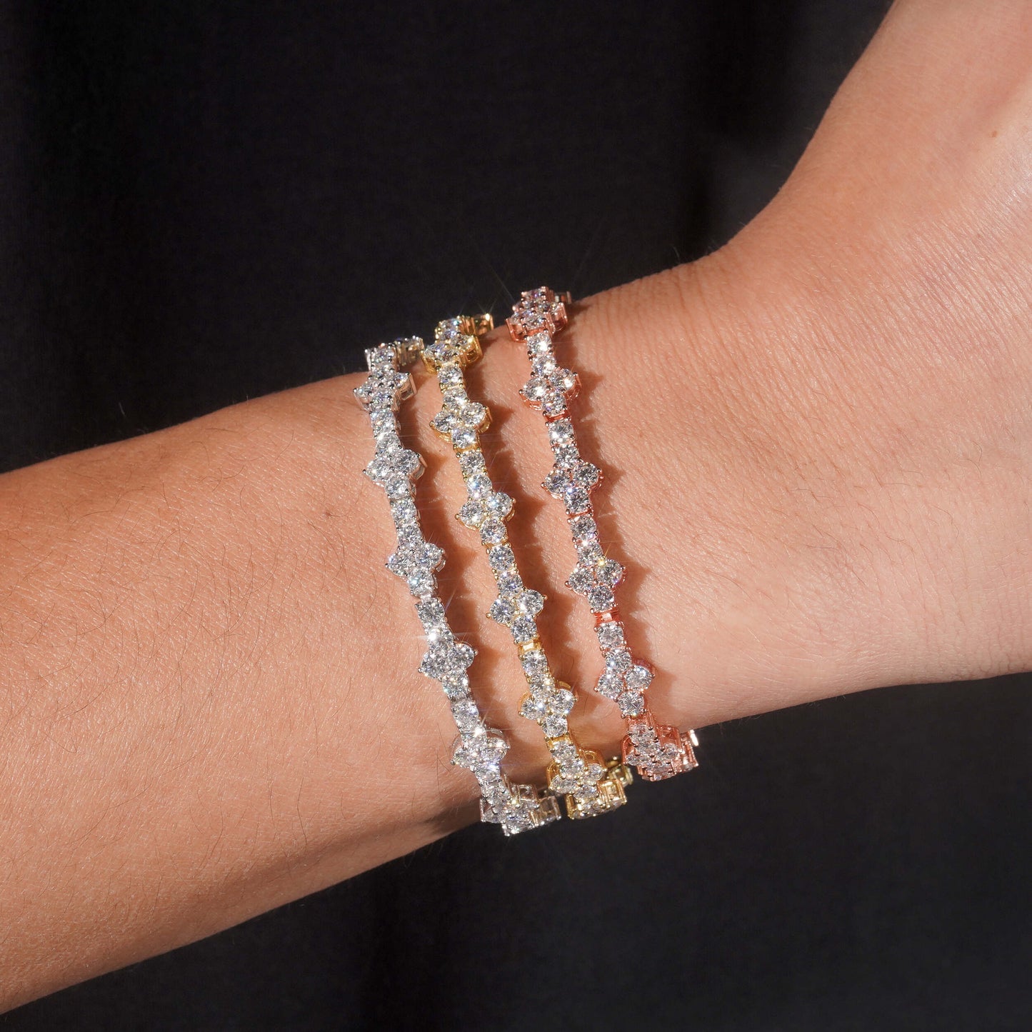 Moissanite Rosecomb Bracelet 14K Gold