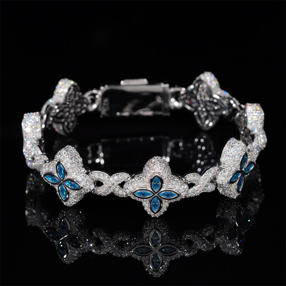Moissanite Flower Bracelet 14K Gold