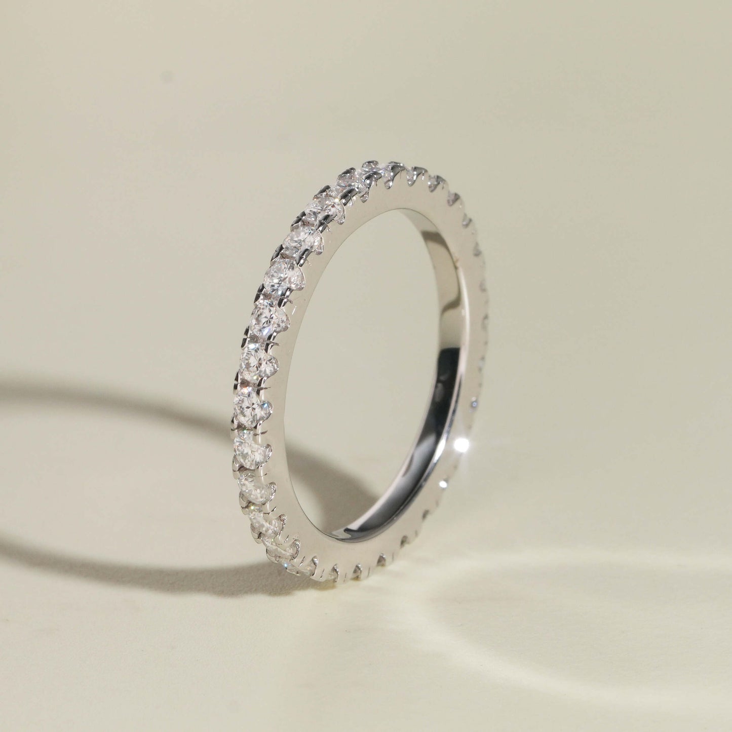 Moissanite Crystal Band Ring 14K Gold