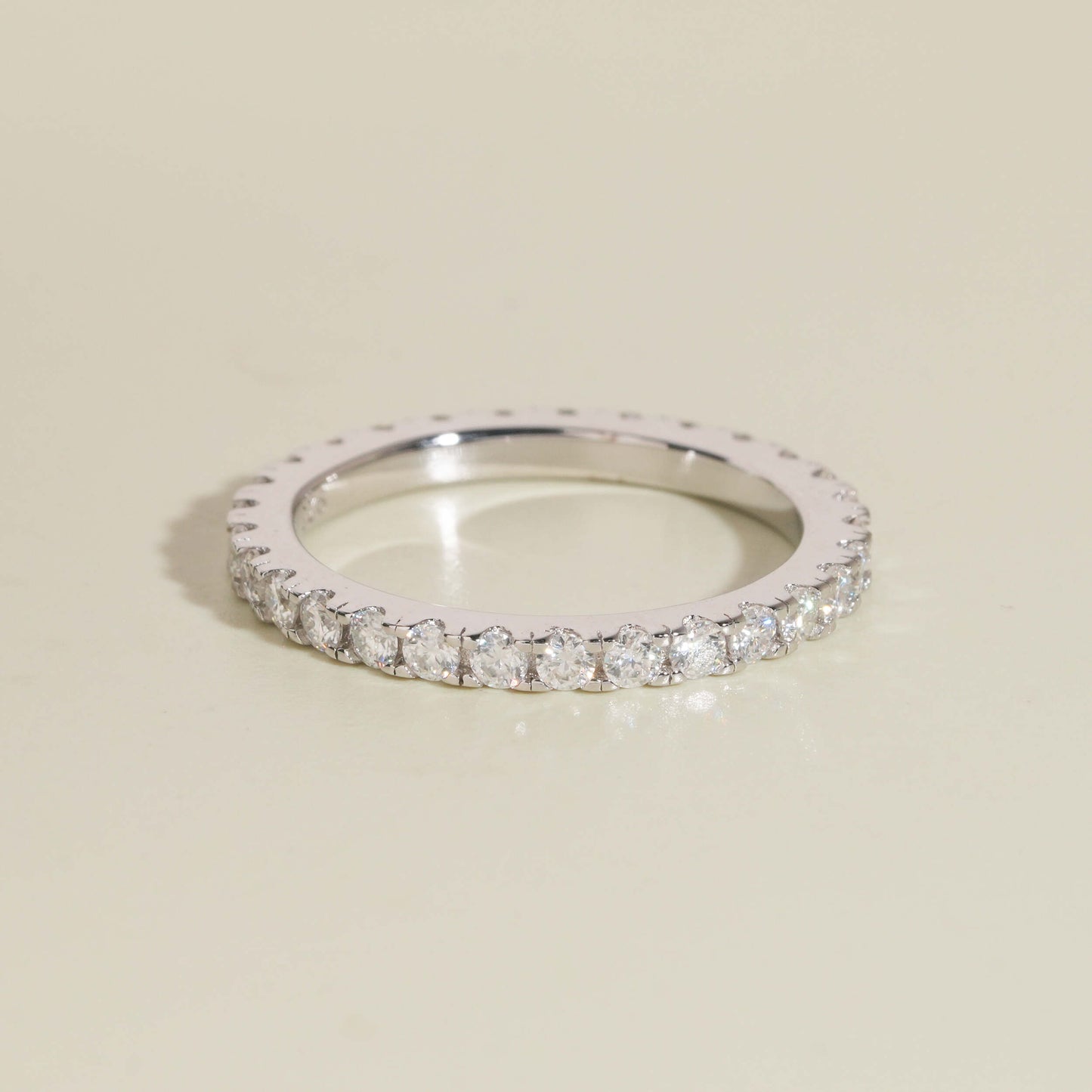 Moissanite Crystal Band Ring 14K Gold