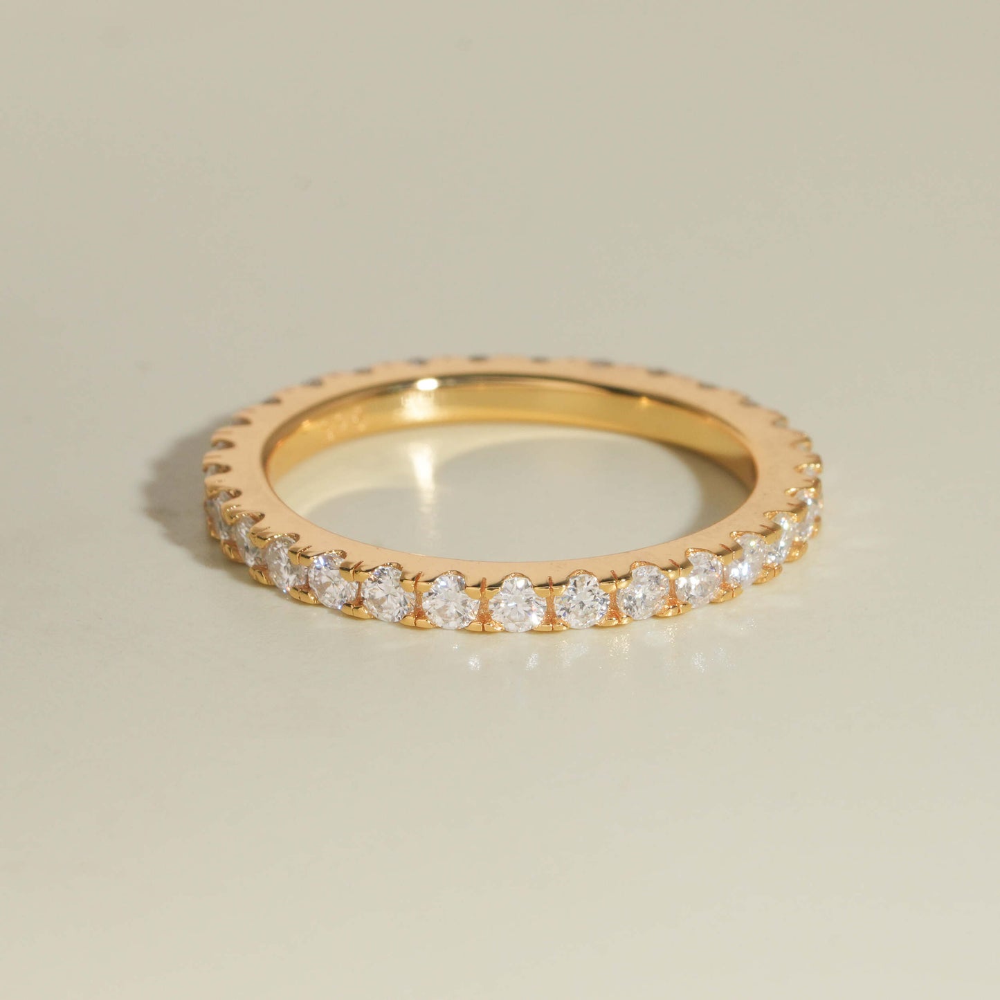 Moissanite Crystal Band Ring 14K Gold