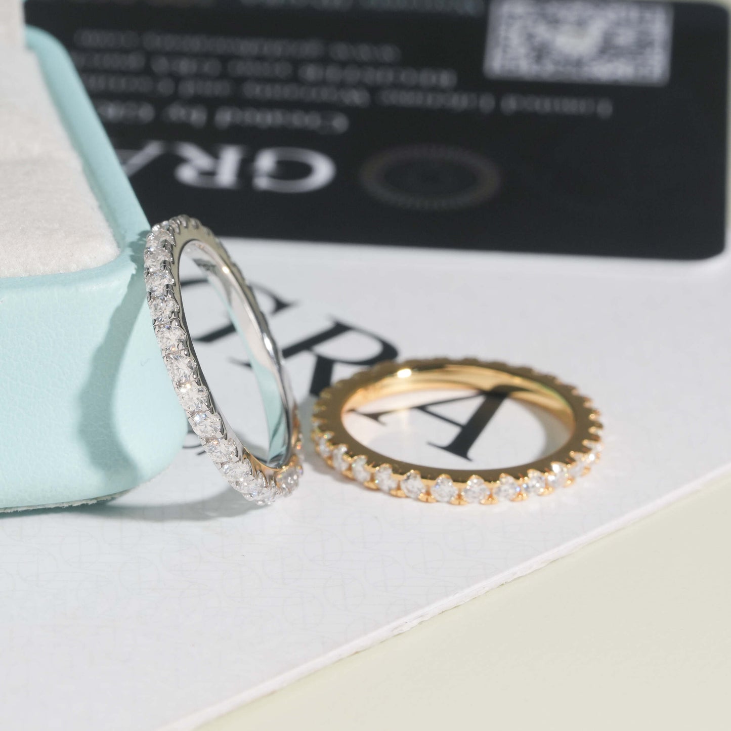 Moissanite Crystal Band Ring 14K Gold