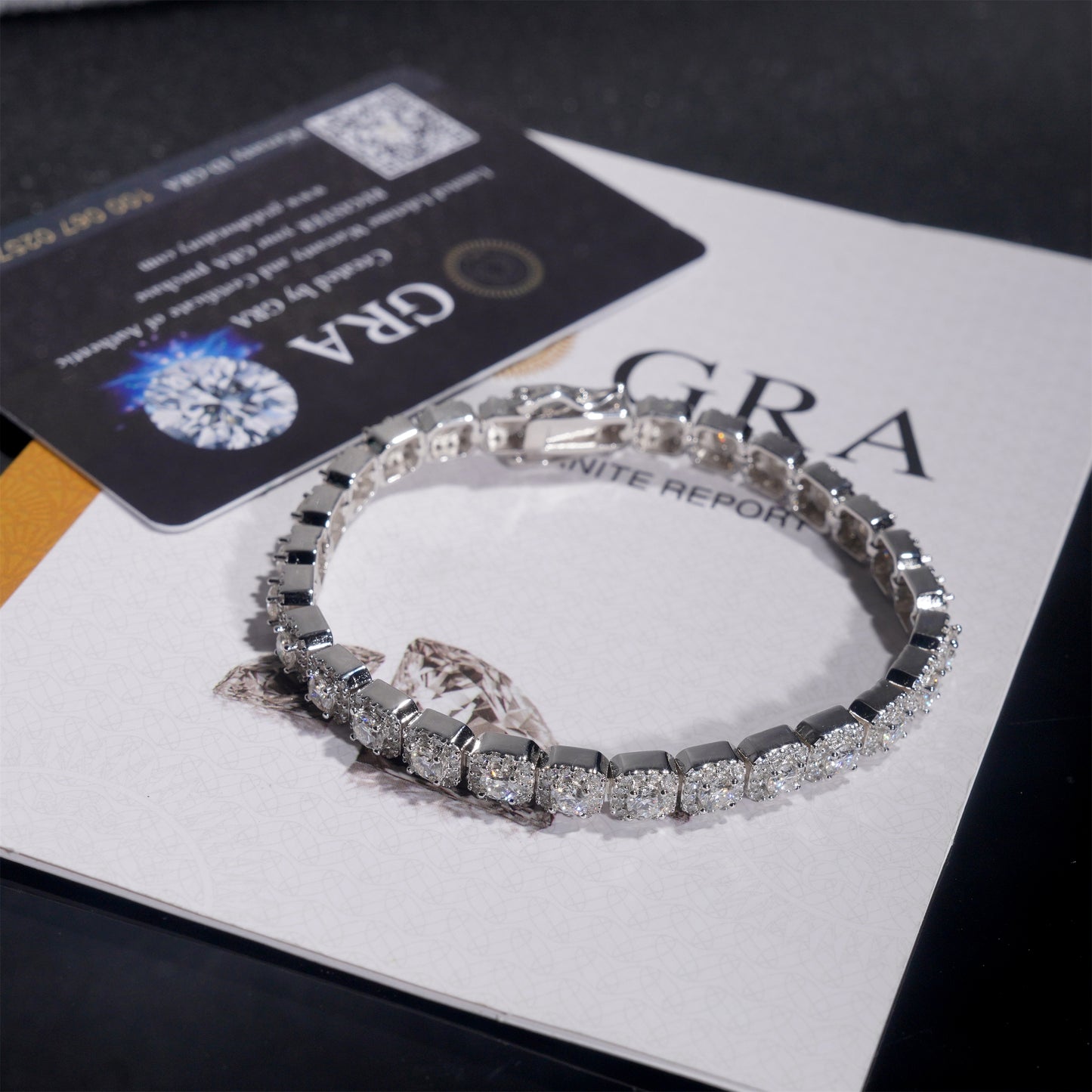 Moissanite Ice Cube Bracelet 14K Gold