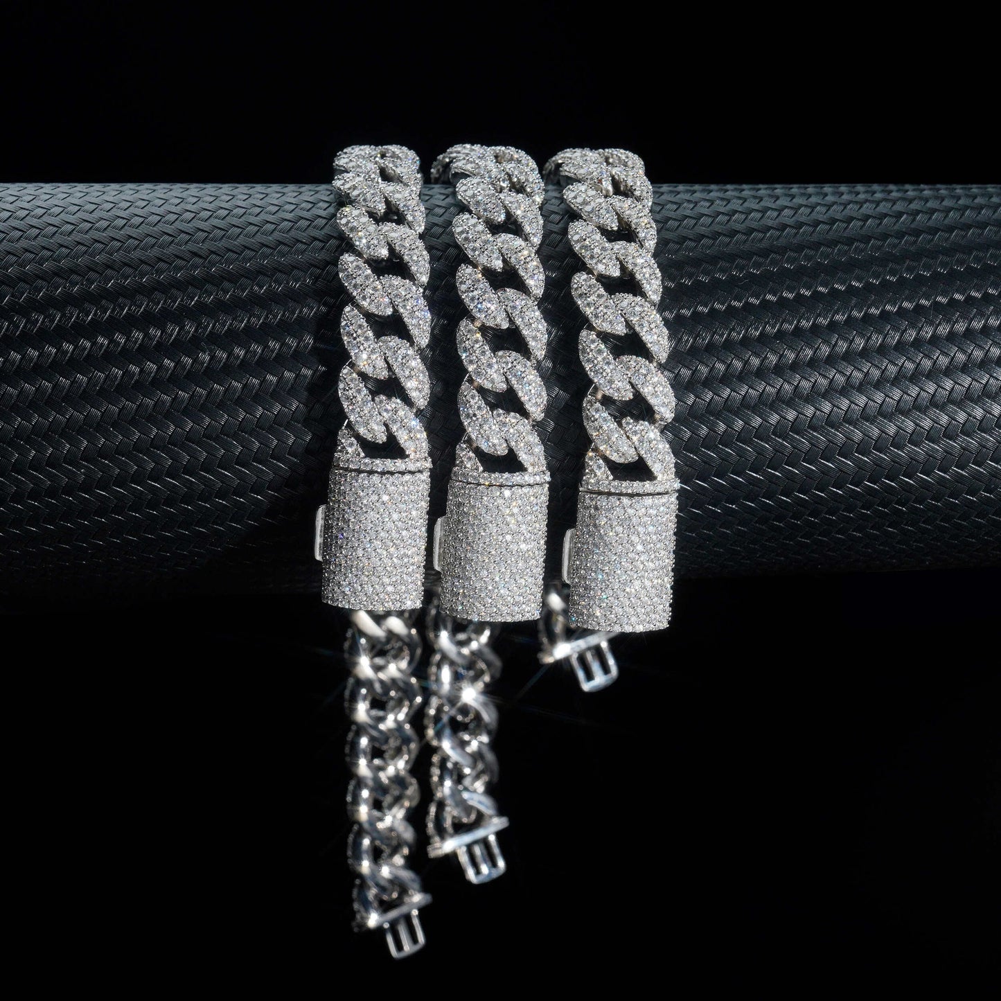 Moissanite 12MM Miami Cuban Link Chain 14K Gold