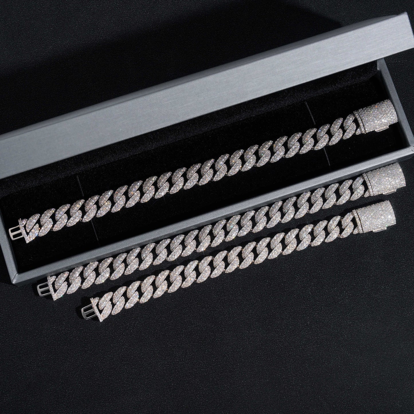 Moissanite 12MM Miami Cuban Link Chain 14K Gold