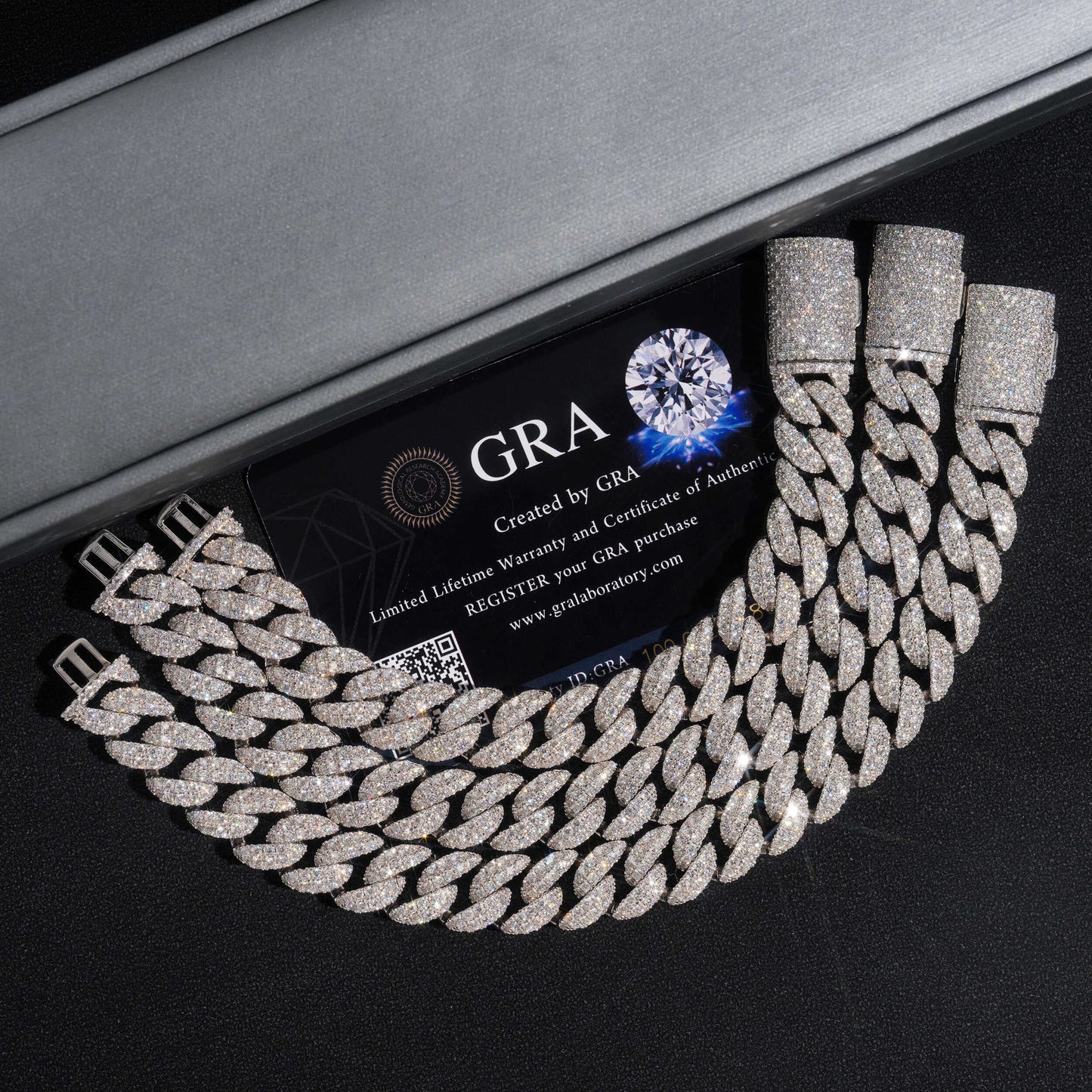 Moissanite 12MM Miami Cuban Link Chain 14K Gold