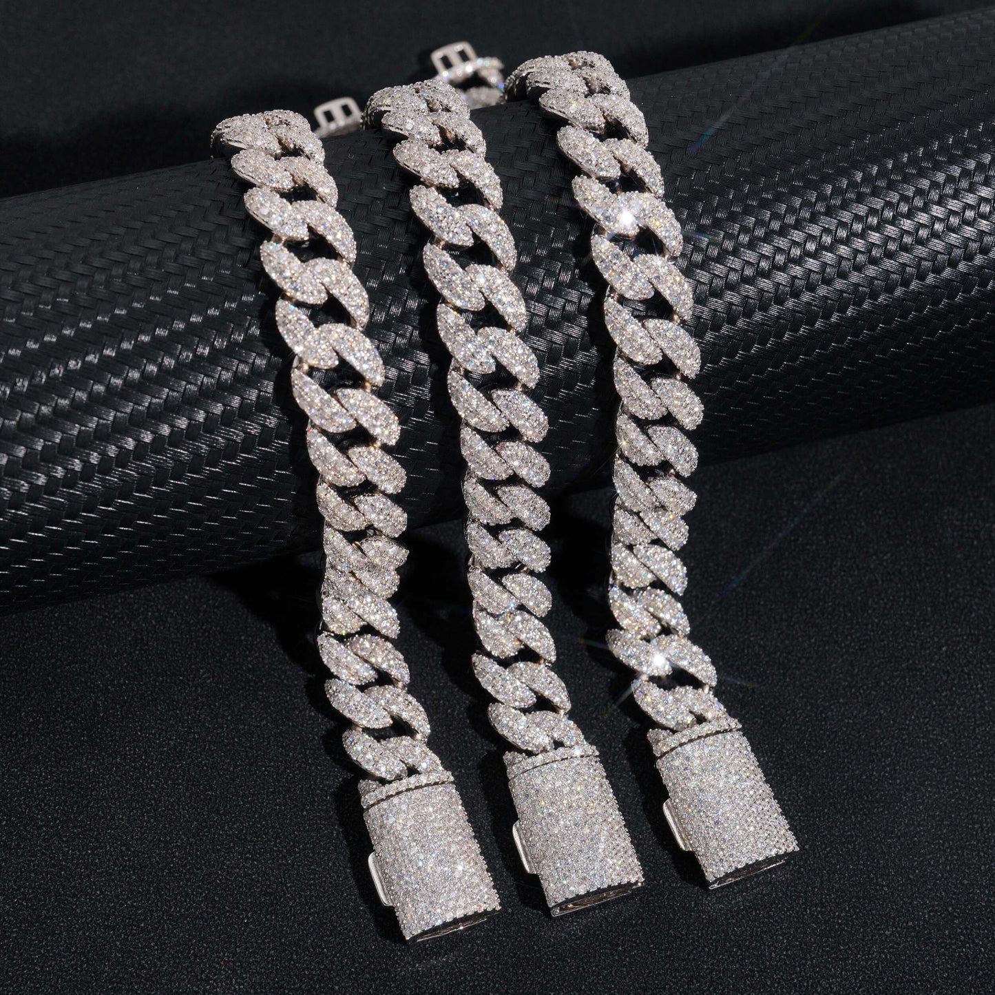 Moissanite 12MM Miami Cuban Link Chain 14K Gold