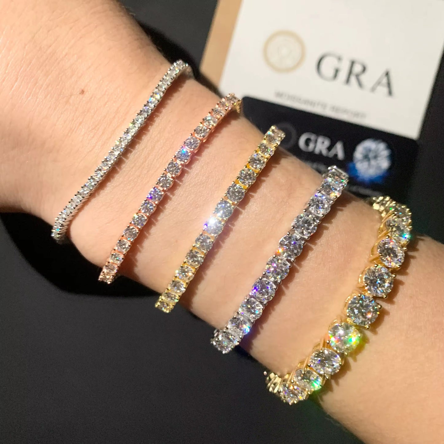 Moissanite Tennis Chain 14K Gold