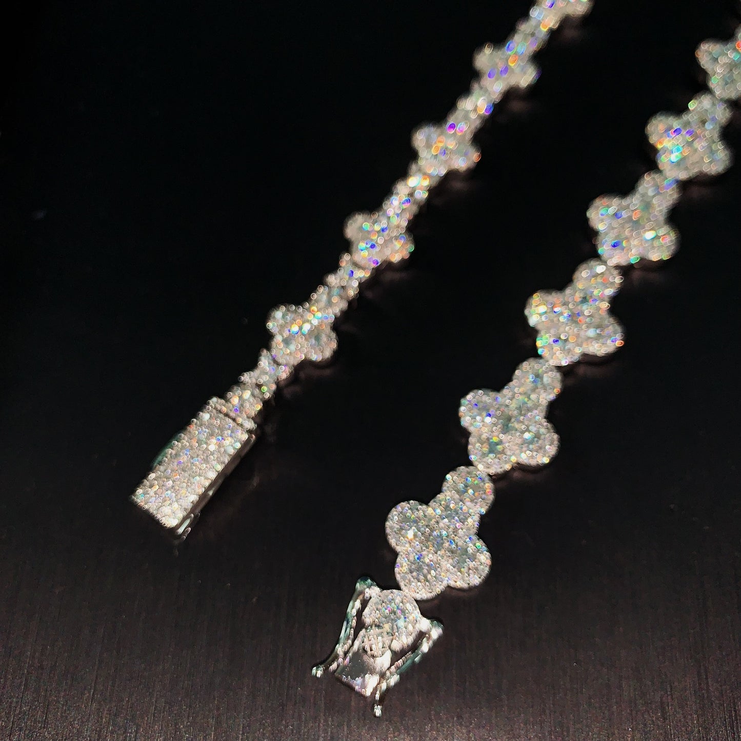 Moissanite Star Cross Bracelet 10-13 mm 14K Gold