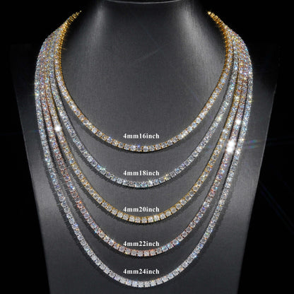 Moissanite Tennis Chain 14K Gold