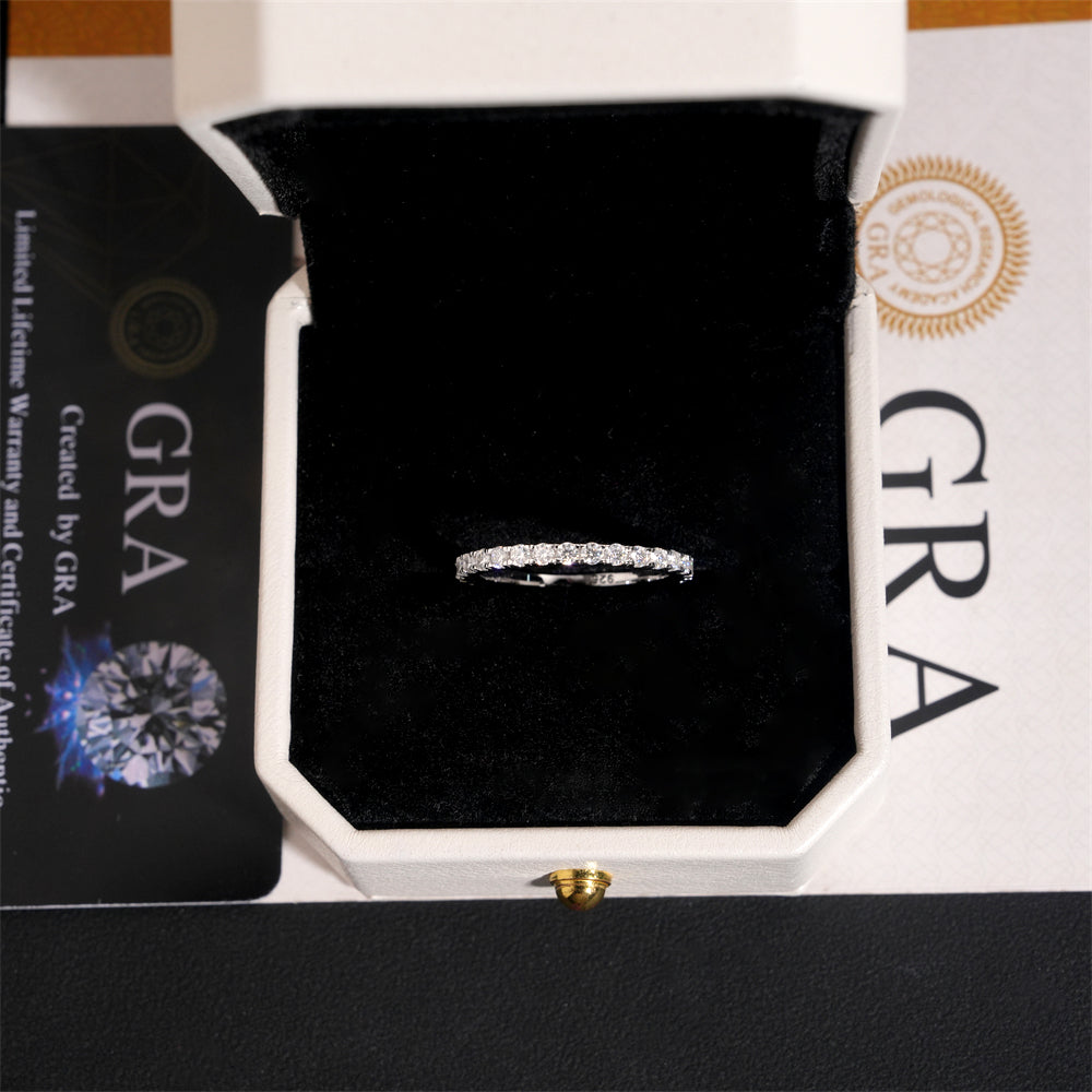 Moissanite Crystal Band Ring 14K Gold