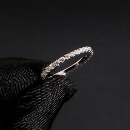 Moissanite Crystal Band Ring 14K Gold