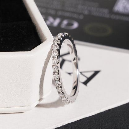 Moissanite Crystal Band Ring 14K Gold