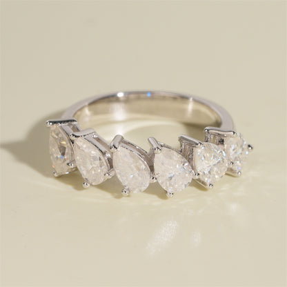 Moissanite Peardrop Ring 14K Gold