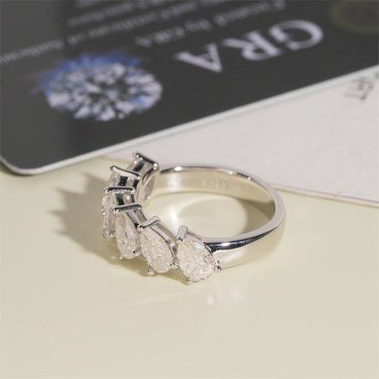 Moissanite Peardrop Ring 14K Gold