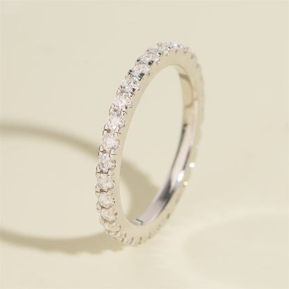 Moissanite Crystal Band Ring 14K Gold