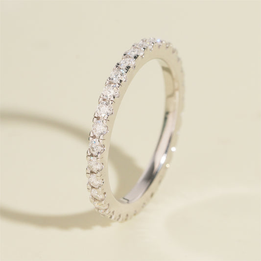 Moissanite Crystal Band Ring 14K Gold