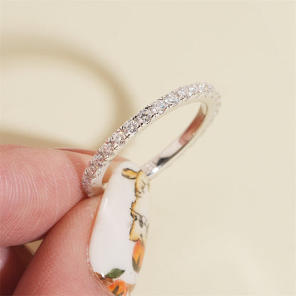 Moissanite Crystal Band Ring 14K Gold