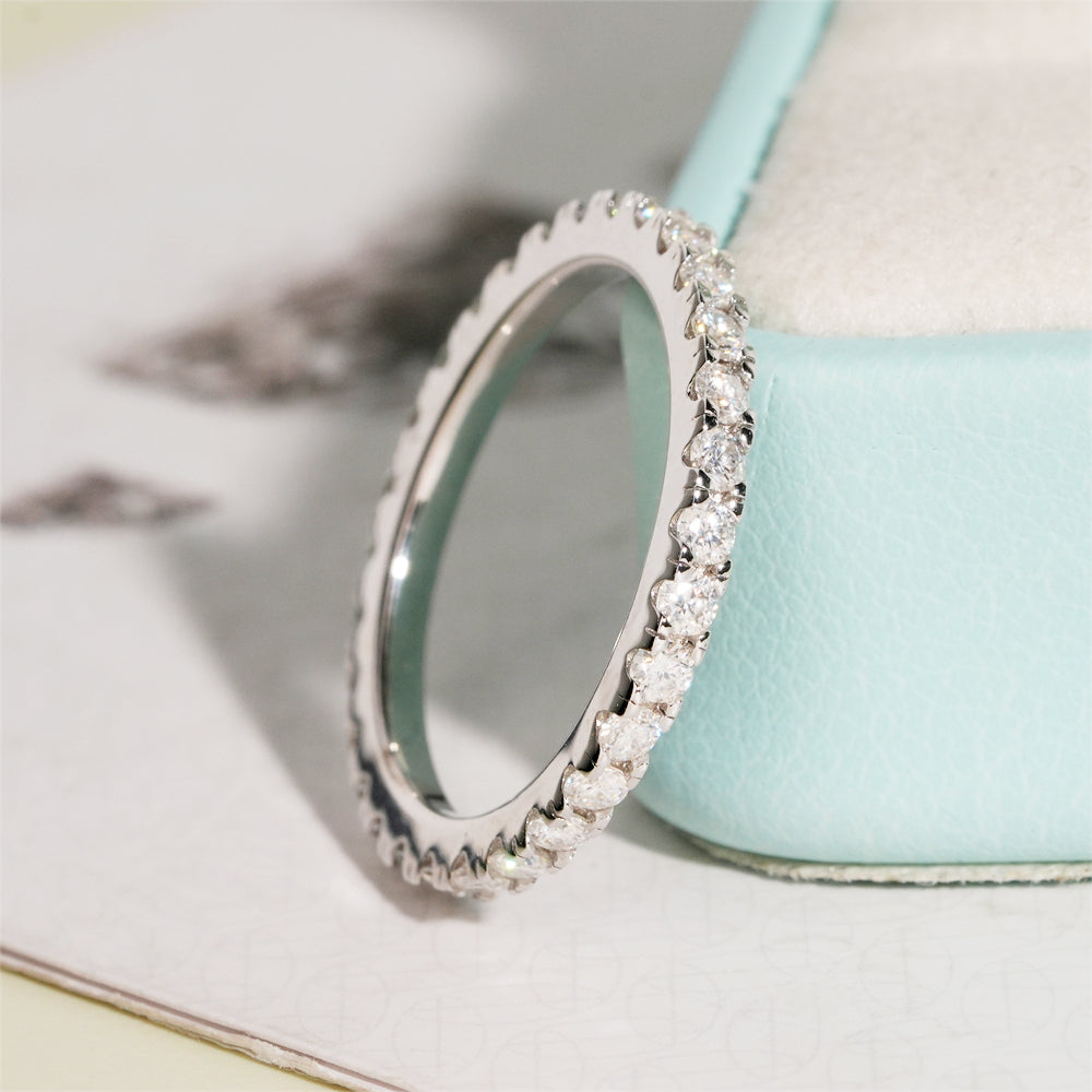 Moissanite Crystal Band Ring 14K Gold