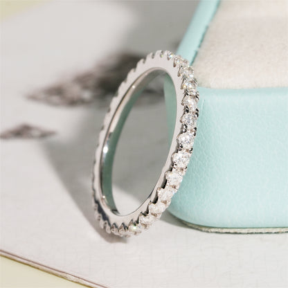 Moissanite Crystal Band Ring 14K Gold