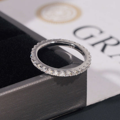 Moissanite Crystal Band Ring 14K Gold