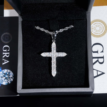 Moissanite Ascension Cross Pendant 14K Gold