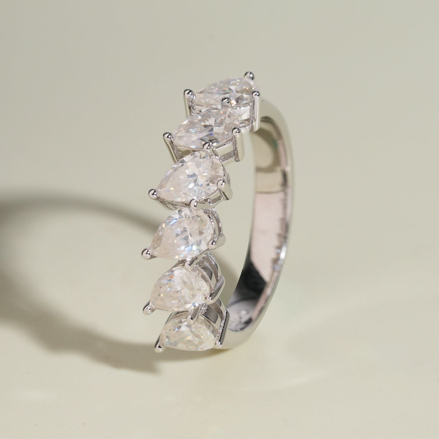 Moissanite Peardrop Ring 14K Gold