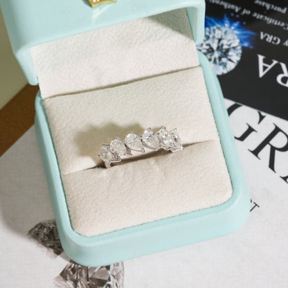 Moissanite Peardrop Ring 14K Gold