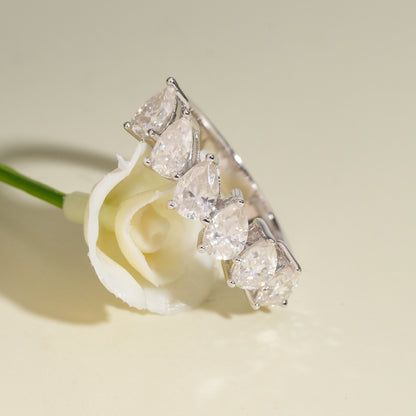 Moissanite Peardrop Ring 14K Gold