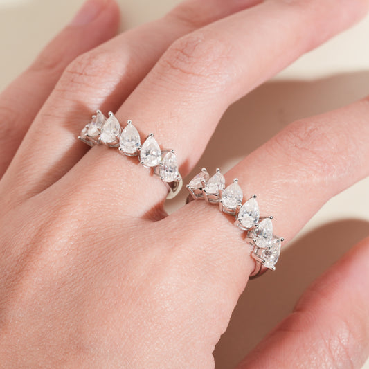 Moissanite Peardrop Ring 14K Gold