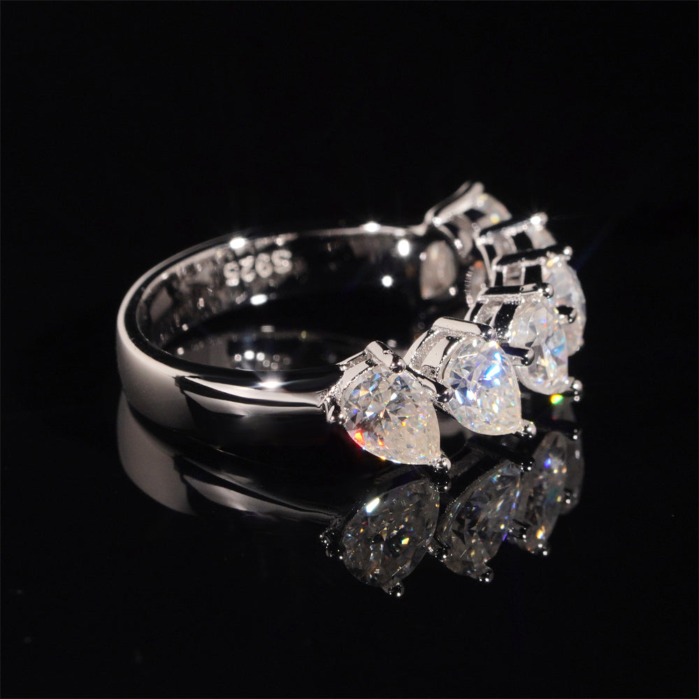 Moissanite Peardrop Ring 14K Gold