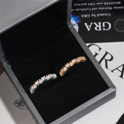 Moissanite Hearts Ring 14K Gold