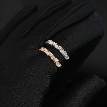 Moissanite Hearts Ring 14K Gold