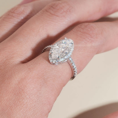 Moissanite Royal Marquise Ring 14K Gold