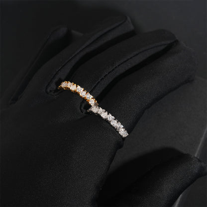 Moissanite Hearts Ring 14K Gold