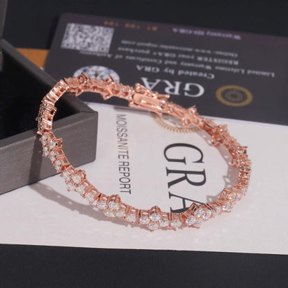 Moissanite Rosecomb Bracelet 14K Gold