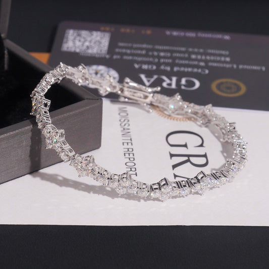 Moissanite Rosecomb Bracelet 14K Gold