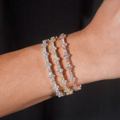 Moissanite Rosecomb Bracelet 14K Gold