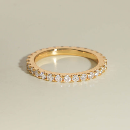 Moissanite Crystal Band Ring 14K Gold