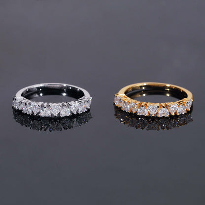 Moissanite Hearts Ring 14K Gold