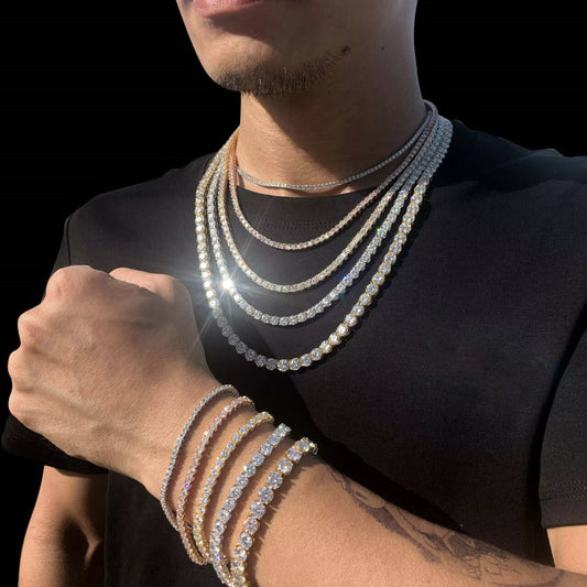 Moissanite Tennis Chain 14K Gold
