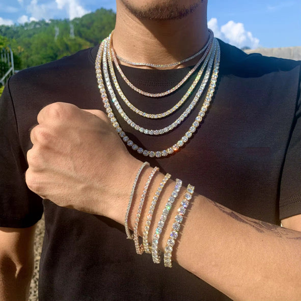 Moissanite Tennis Chain 14K Gold
